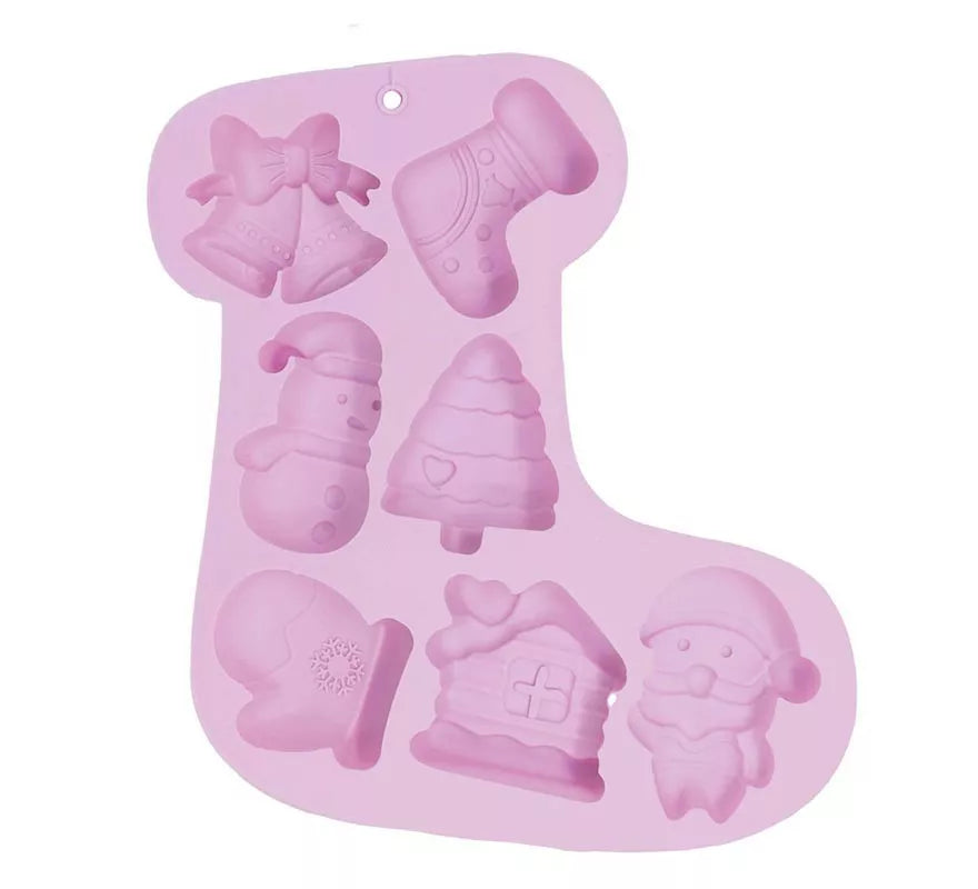 Translation missing: fr.Molde Bota Navideña para 7 Galletas de silicona de 26 cm