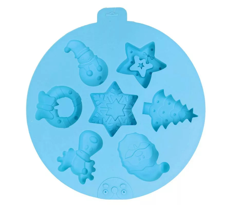 Translation missing: fr.Molde Circular para 7 Galletas Navideñas de silicona de 24 cm