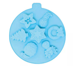 Moule circulaire en silicone 24 cm pour 7 biscuits de Noël