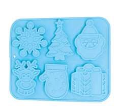Moule carré en silicone pour 6 biscuits de Noël 22x18 cm