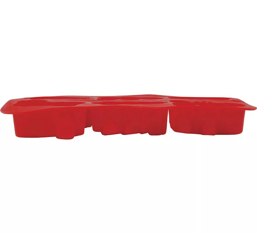 Translation missing: fr.Molde de Silicona rojo para 6 Galletas Navideñas de 16x25 cm