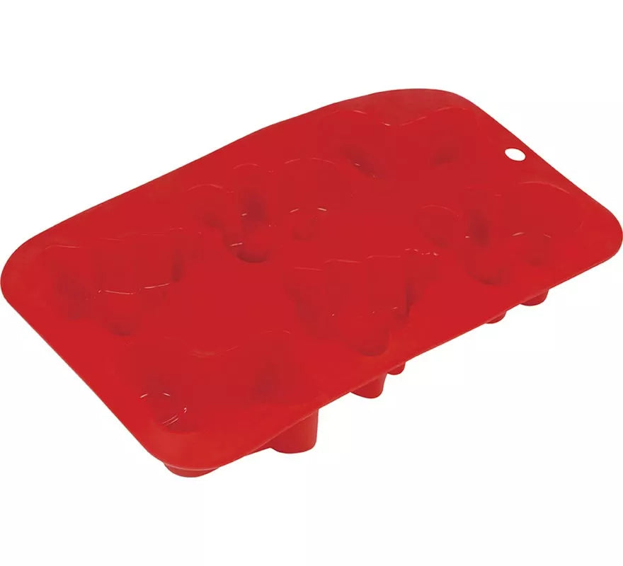Translation missing: fr.Molde de Silicona rojo para 6 Galletas Navideñas de 16x25 cm
