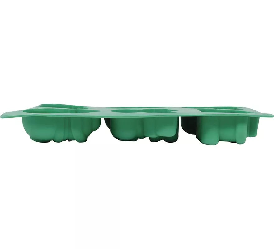 Molde de Silicona verde para 6 Galletas de Navideñas de 17x29 cm