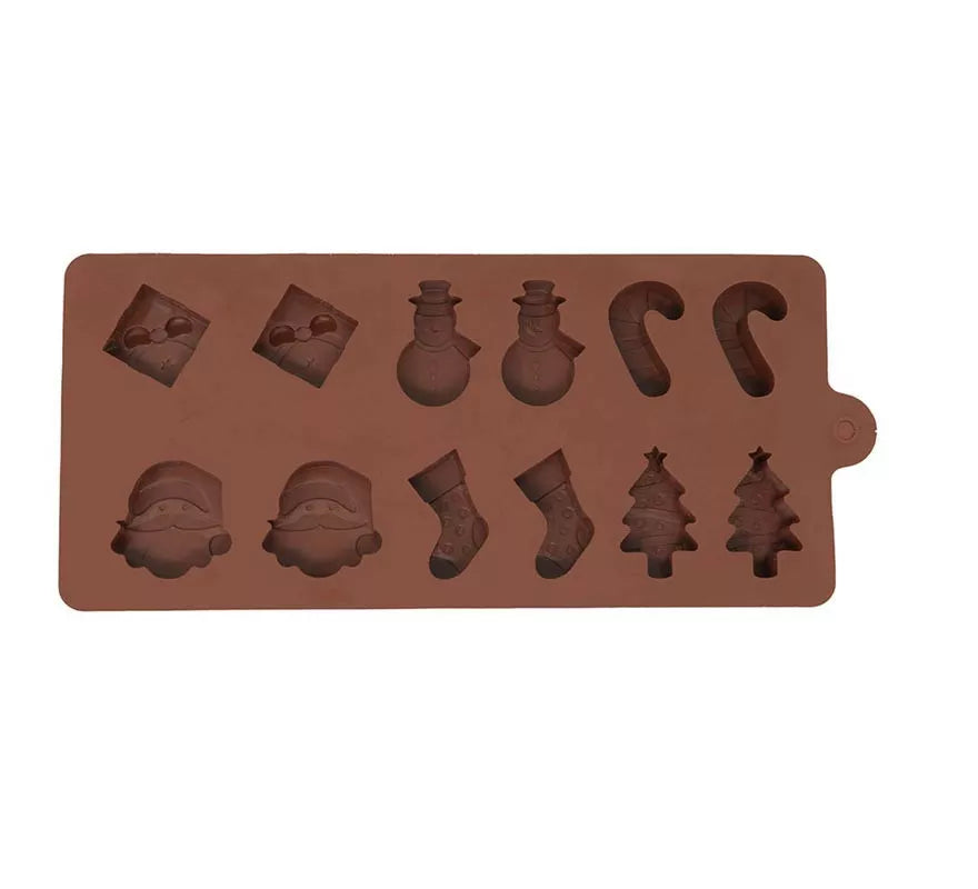 Translation missing: fr.Molde Rectangular para 12 Galletas Navideñas de silicona de 10x20 cm