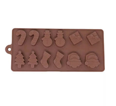 Moule rectangulaire en silicone pour 12 biscuits de Noël, 10x20 cm