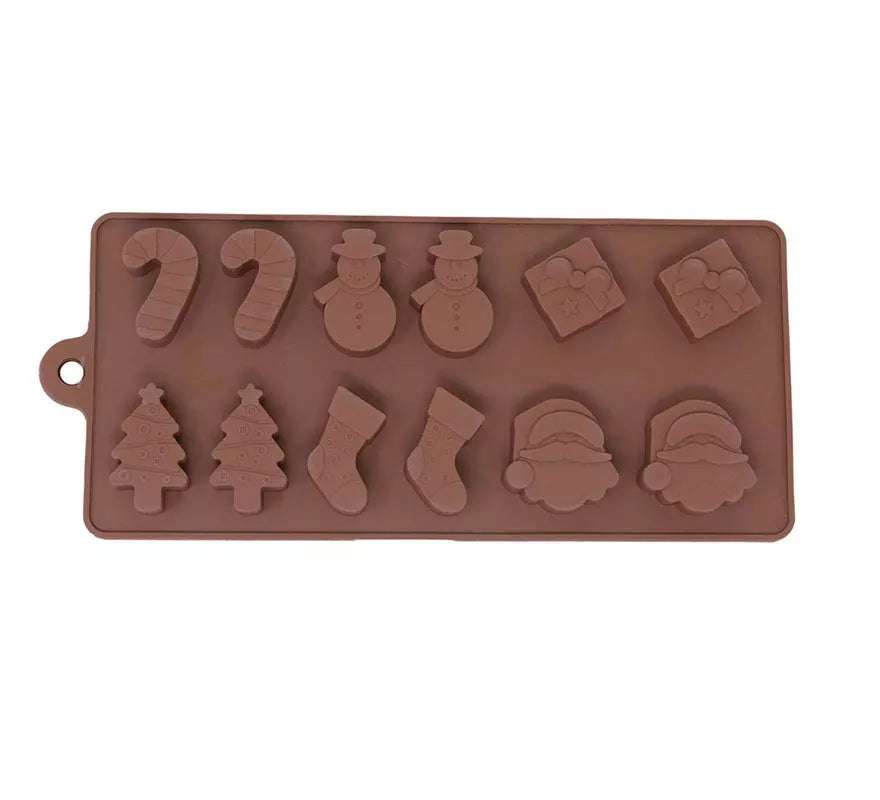 Translation missing: fr.Molde Rectangular para 12 Galletas Navideñas de silicona de 10x20 cm