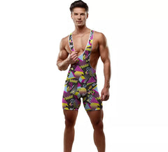 Combinaison imprimée années 80 pour homme