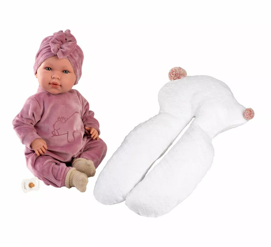Translation missing: fr.Muñeca Abril Llorona de 42 cm con Chichonera y Conjunto