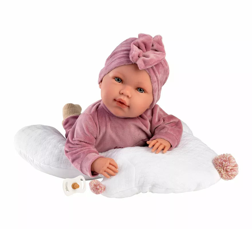 Translation missing: fr.Muñeca Abril Llorona de 42 cm con Chichonera y Conjunto