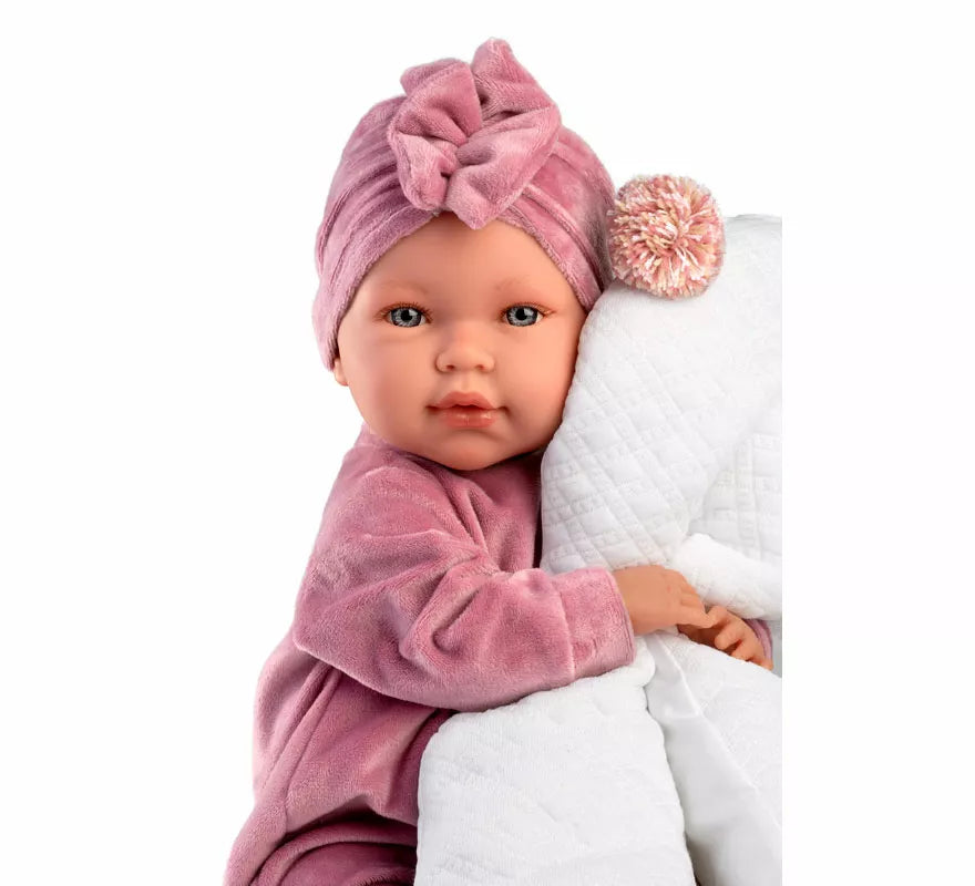 Translation missing: fr.Muñeca Abril Llorona de 42 cm con Chichonera y Conjunto