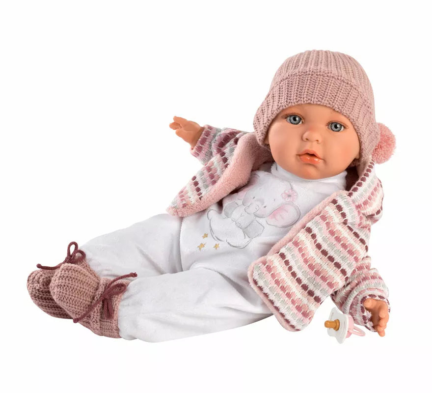 Translation missing: fr.Muñeca Baby Julia Llorona de 42 cm con Conjunto de Punto