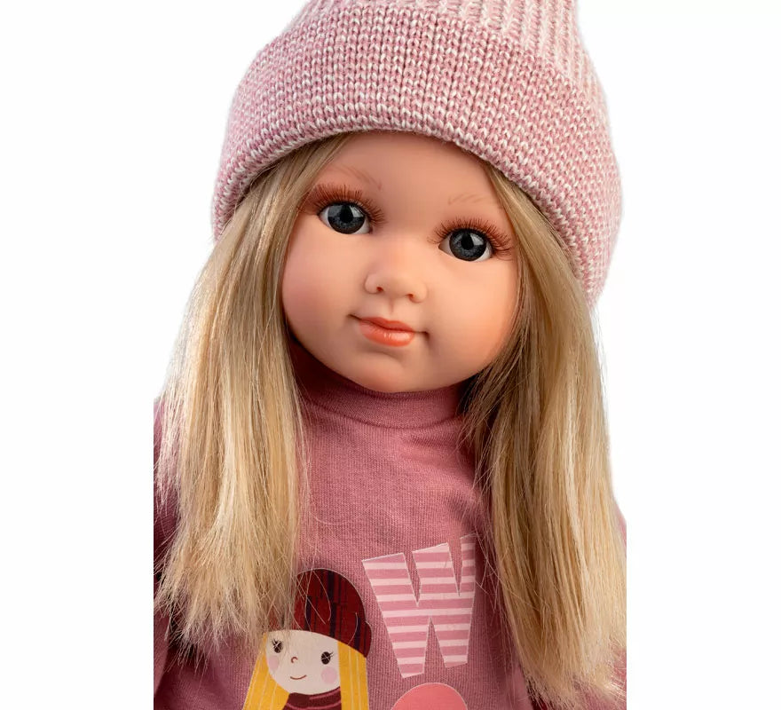 Translation missing: fr.Muñeca Elena de 35 cm con Vestido y Gorro de Punto