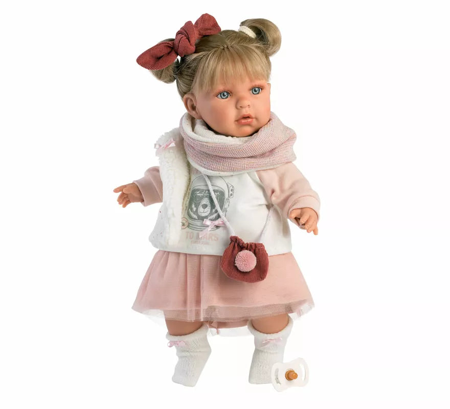 Muñeca Julia Llorona de 42 cm con Falda de Tul y Accesorios