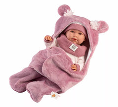 Poupée Mimi qui pleure avec sac ours 42 cm