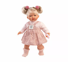 Poupée Roberta Llorona 33 cm avec salopette et tétine