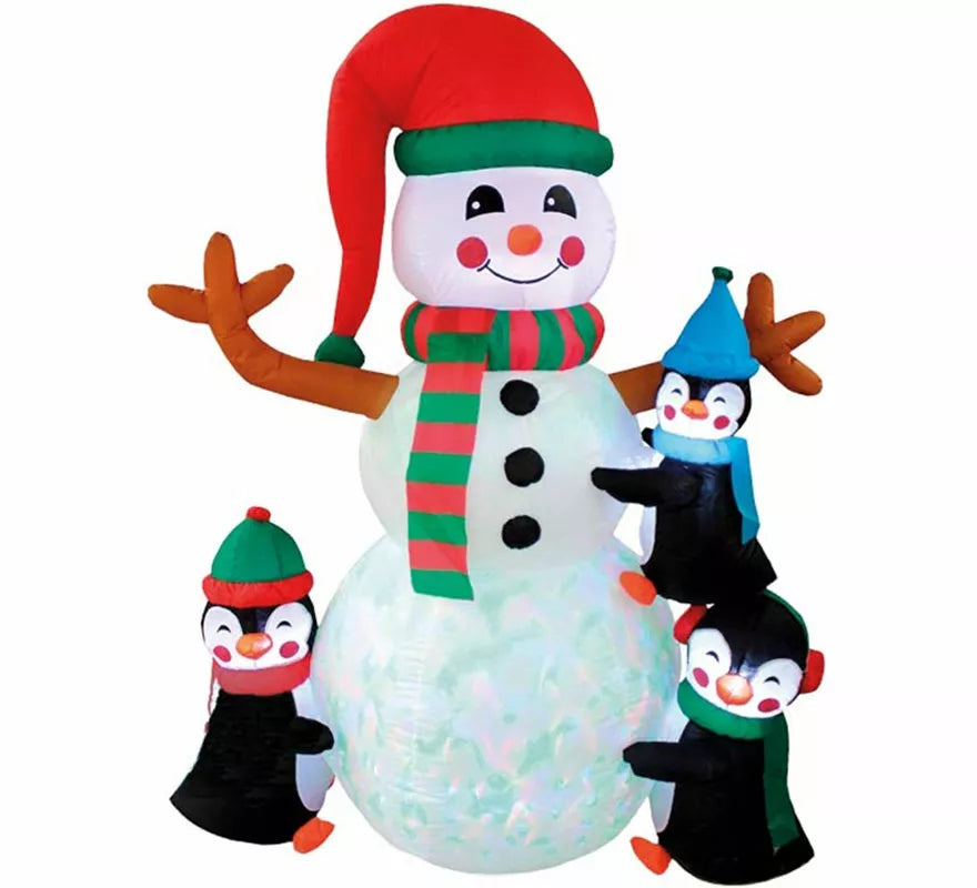 Translation missing: fr.Muñeco de Navidad y Pingüinos Hinchables con LED de 182 cm