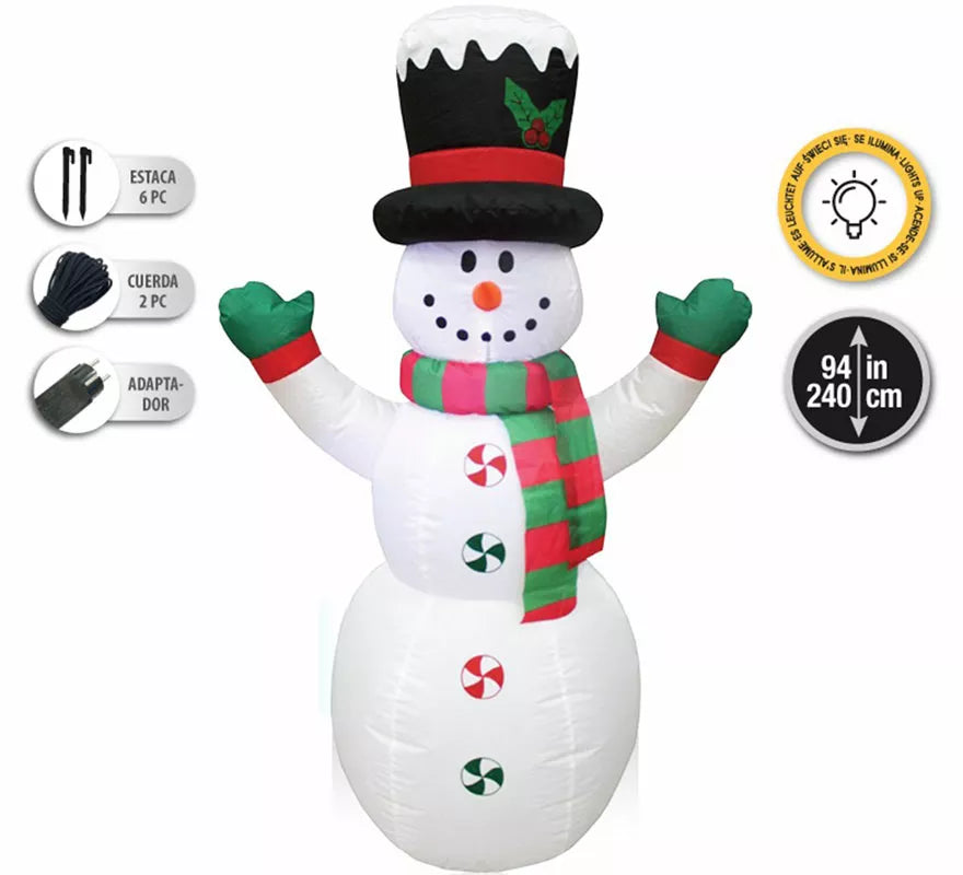 Translation missing: fr.Muñeco de Nieve Hinchable con LED de 240 cm