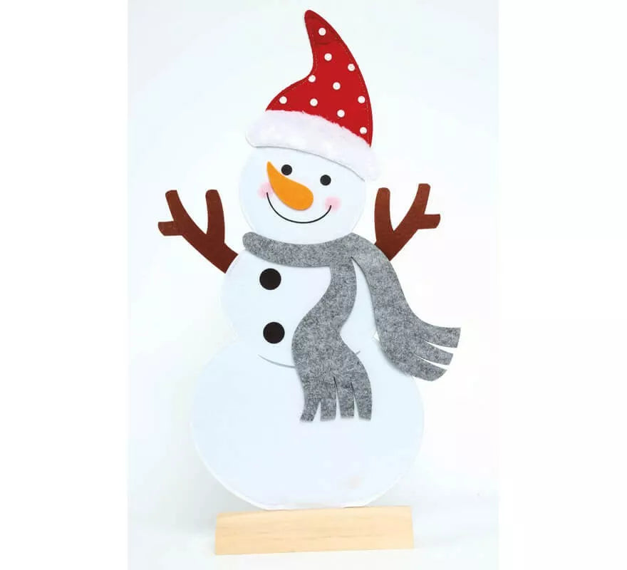 Muñeco Nieve Sobremesa 67 cm de Madera