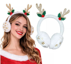 Cache-oreilles en forme de renne blanc