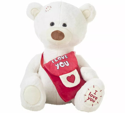 Oso blanco de Peluche Mensajero del Amor en varios tamaños