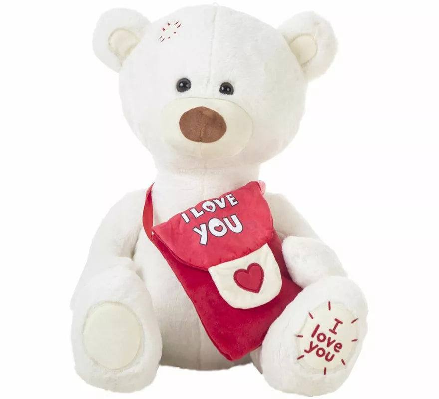 Translation missing: fr.Oso blanco de Peluche Mensajero del Amor en varios tamaños