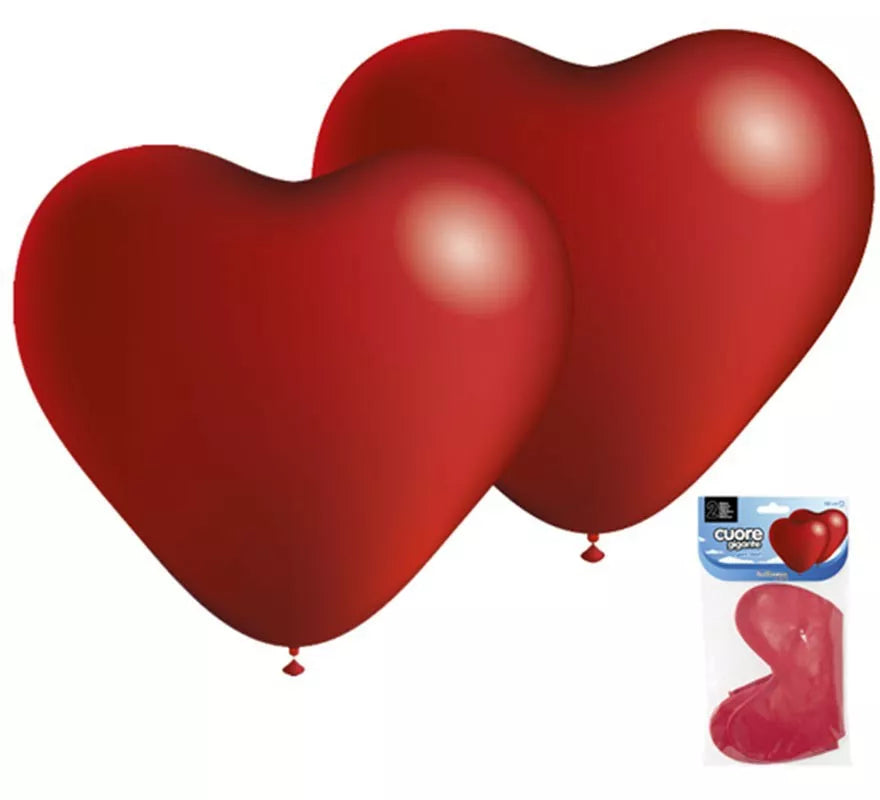 Translation missing: fr.Pack 2 Globos forma de Corazón Gigante de 140 cm de perímetro