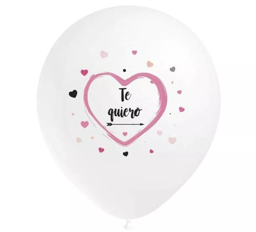 Translation missing: fr.Pack 8 Globos blancos Te Quiero de 95 cm perímetro