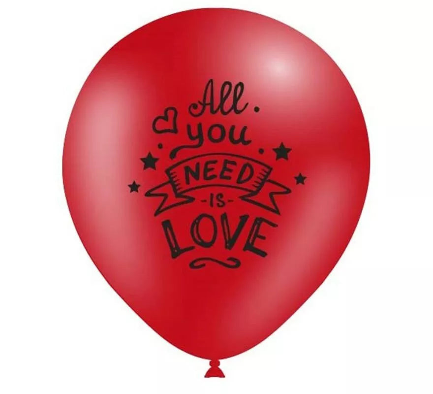 Translation missing: fr.Pack 8 Globos rojos All you need is love de 95 cm perímetro