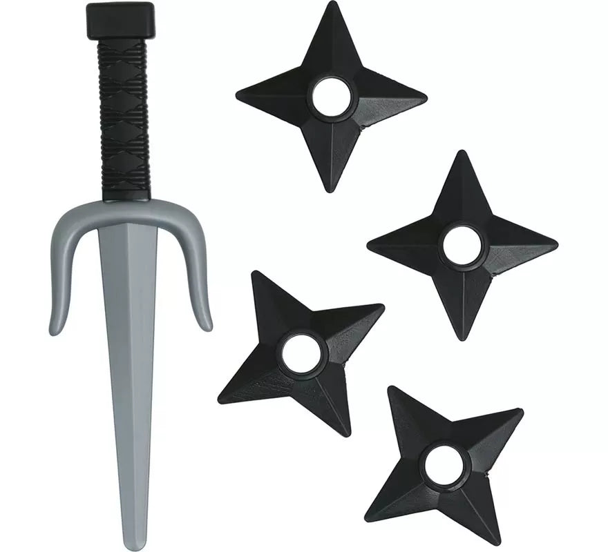 Pack Daga y Estrellas Ninja de Plástico de Juguete