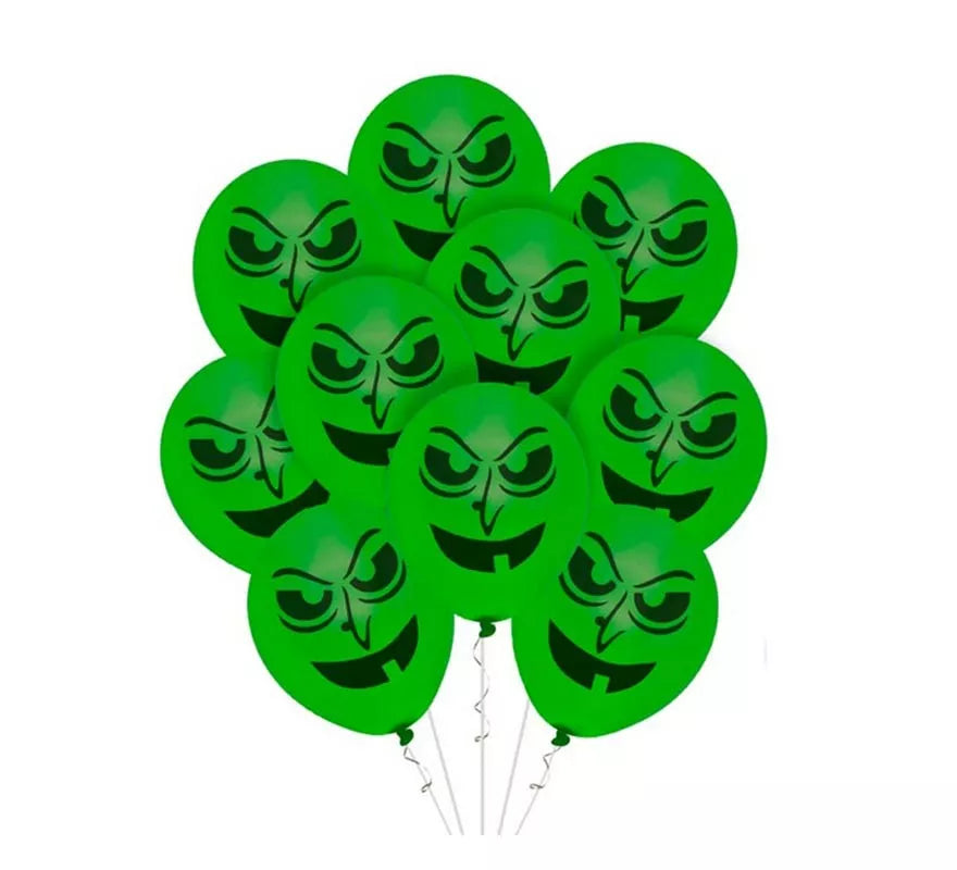 Translation missing: fr.Pack de 10 Globos Bruja verde de 30 cm