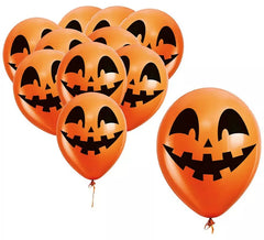 Pack de 10 Ballons Visage Citrouille de 30 cm