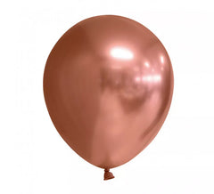Lot de 10 Ballons Chrome Ronds Couleur Cuivre 30 cm