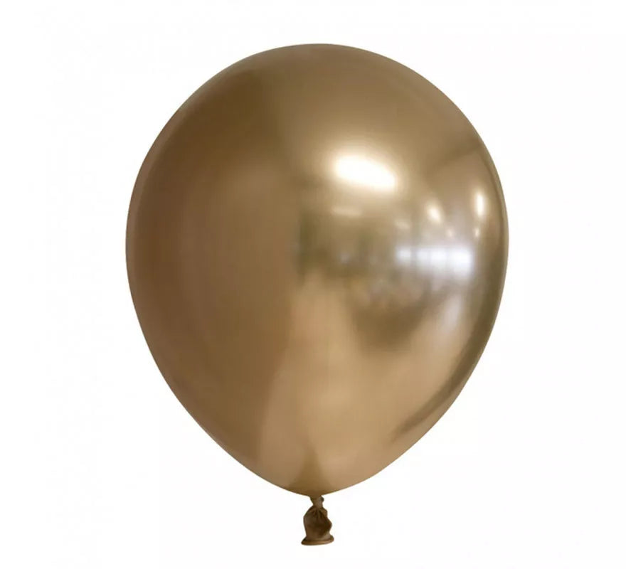 Translation missing: fr.Pack de 10 Globos Cromados Redondo Color Oro de 30 cm