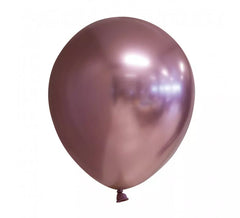 Lot de 10 Ballons Ronds Chrome Or Rose 30 cm