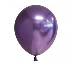 Lot de 10 Ballons Ronds Violet Chromé 30 cm
