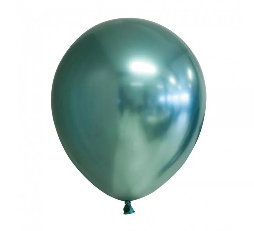 Translation missing: fr.Pack de 10 Globos Cromados Redondo Color Verde de 30 cm