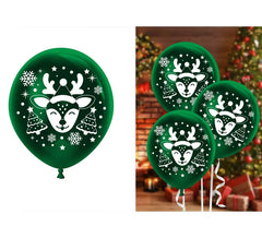 Pack de 10 ballons rennes en latex vert