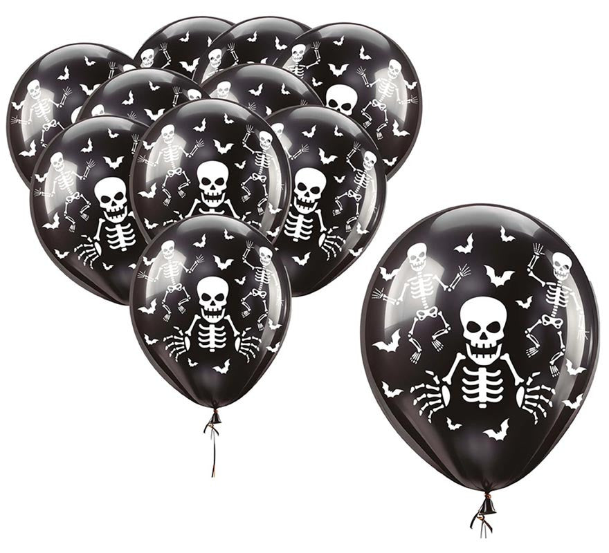 Pack de 10 Globos Esqueletos de 30 cm
