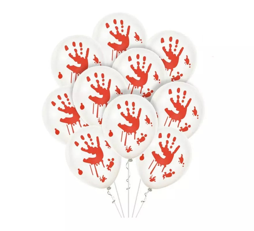 Translation missing: fr.Pack de 10 Globos Mano con Sangre de 30cm
