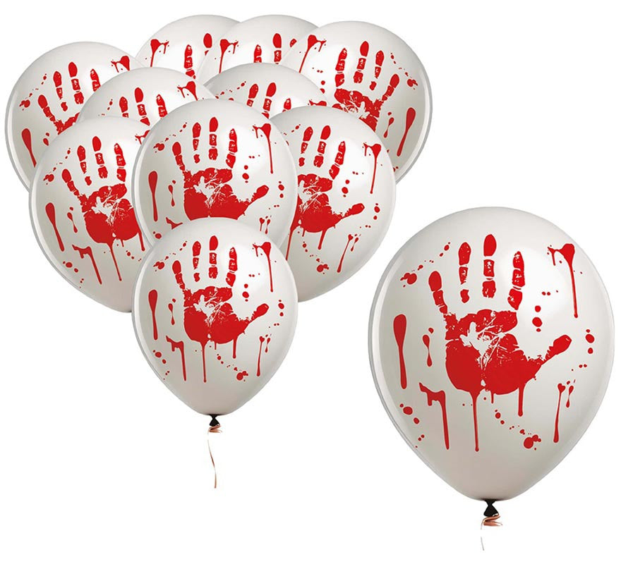 Translation missing: fr.Pack de 10 Globos Mano de Sangre de 30 cm