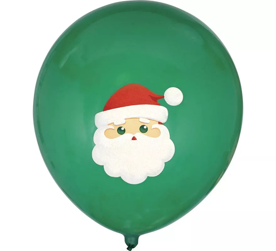 Translation missing: fr.Pack de 10 Globos verdes de Papá Noel de Látex