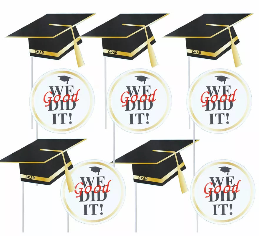 Translation missing: fr.Pack de 10 Photocall Graduado con birretes surtidos