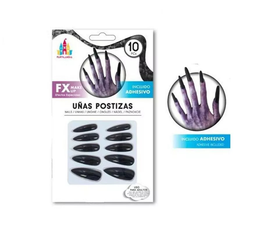 Translation missing: fr.Pack de 10 Uñas de Bruja, Vampira o Diablesa en colores surtidos
