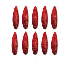 Pack de 10 Ongles Démon Rouges à Paillettes