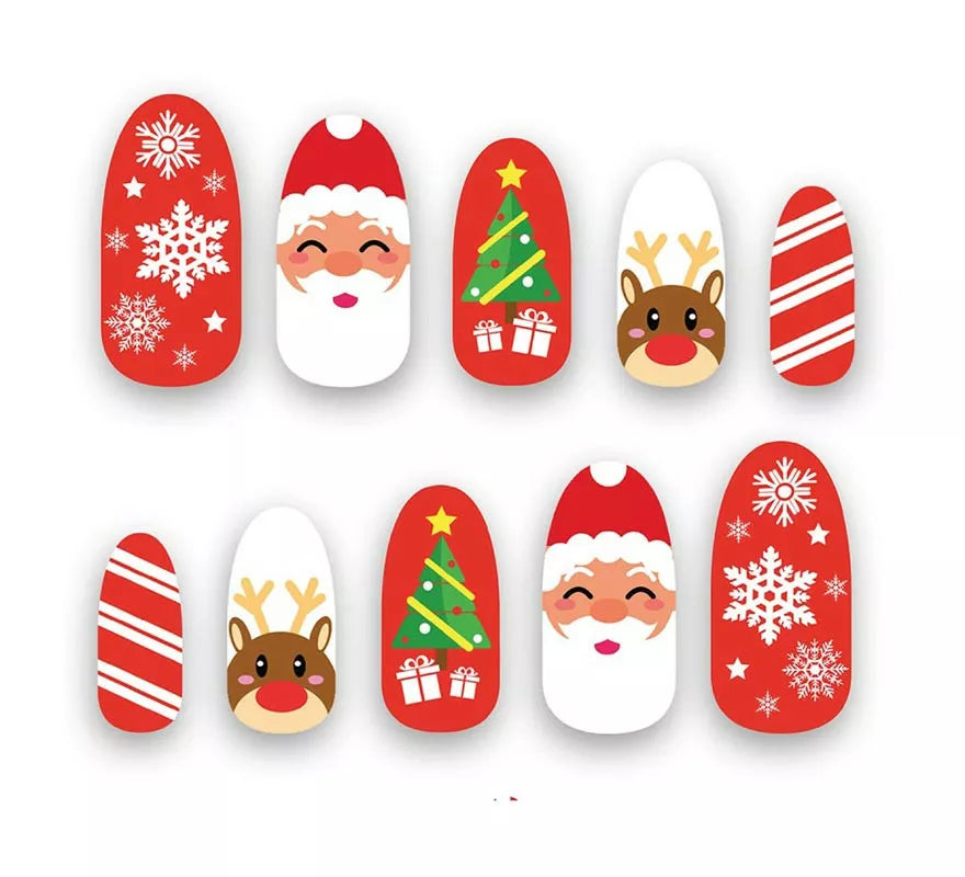Translation missing: fr.Pack de 10 Uñas Figuras Navideñas con adhesivo