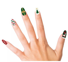 Pack de 10 Ongles de Noël avec adhésif