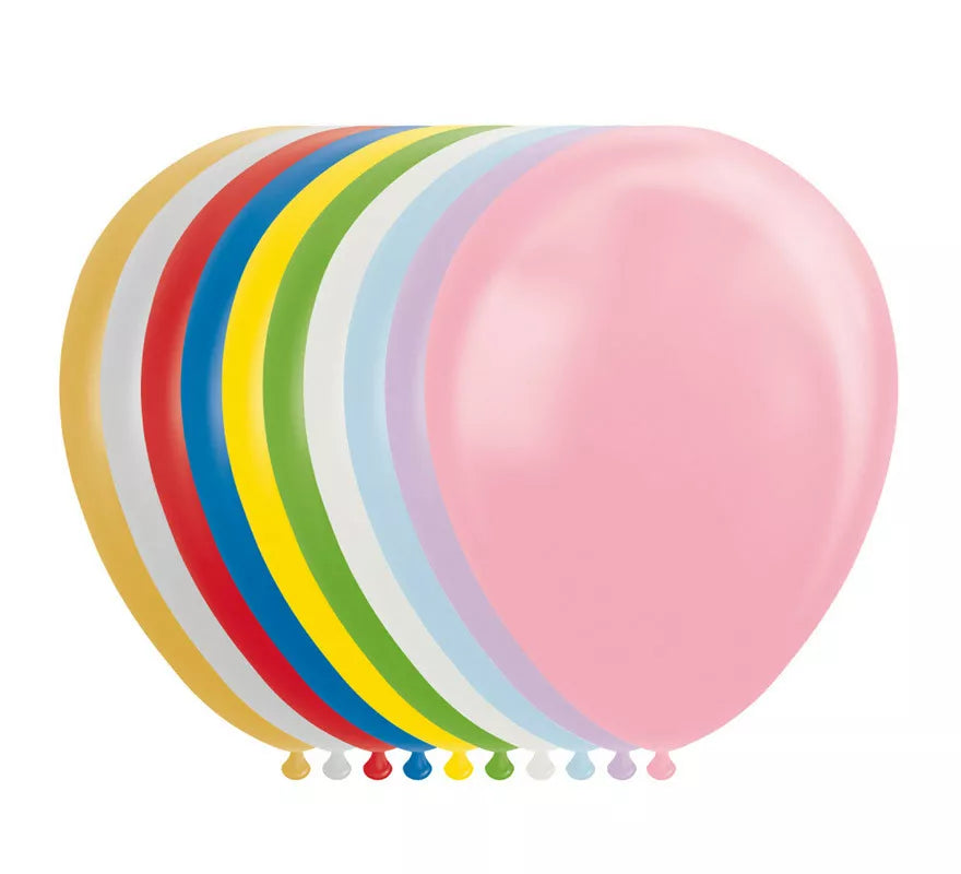 Translation missing: fr.Pack de 100 Globos Metalizados/ Perlados Colores Surtidos de 30 cm