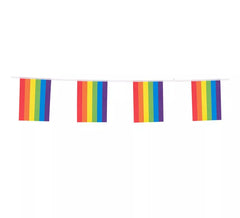 Pack de 12 fanions arc-en-ciel de 3 m et 20x14 cm