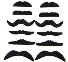 Pack de 12 Moustaches Noires