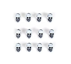 Pack de 12 têtes de mort blanches décoratives